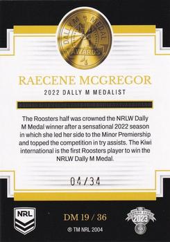 2023 NRL Traders Elite - 2022 Dally M Awards Priority #DM19 Raecene McGregor Back